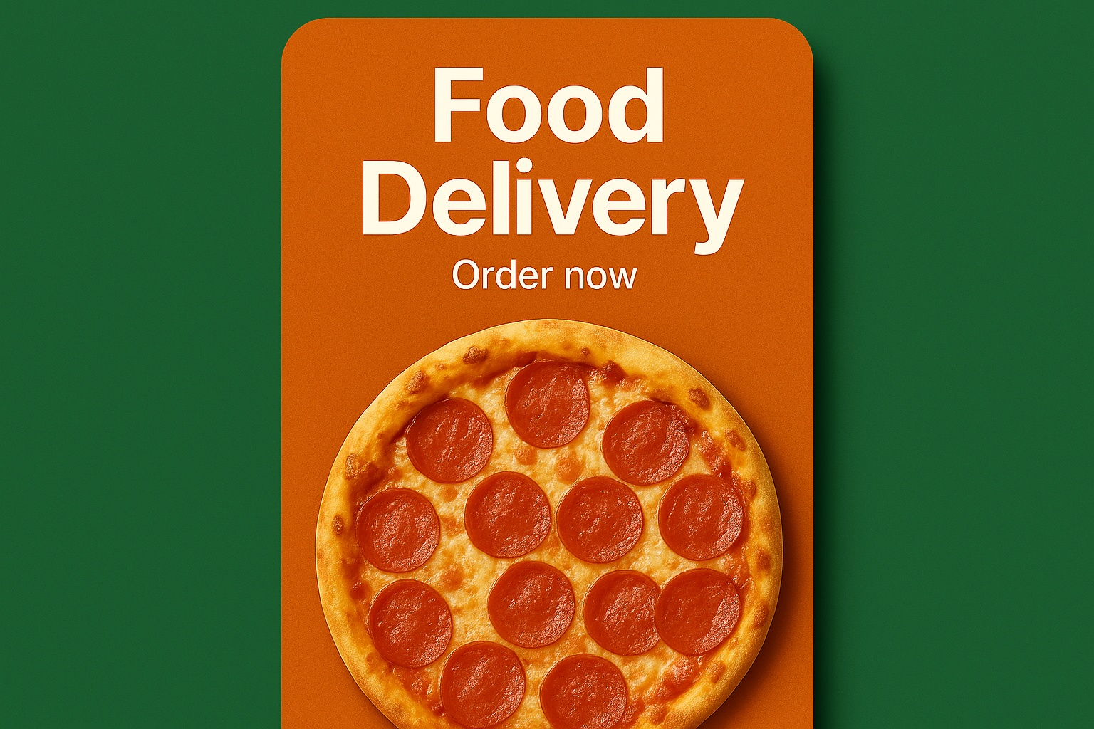 Food Delivery order now pizza